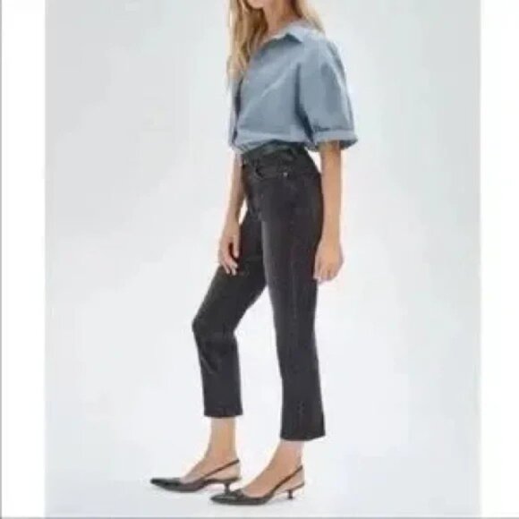 Aritzia Denim Forum The Arlo High Rise Straight 26L Black Size 26 - Picture 1 of 9